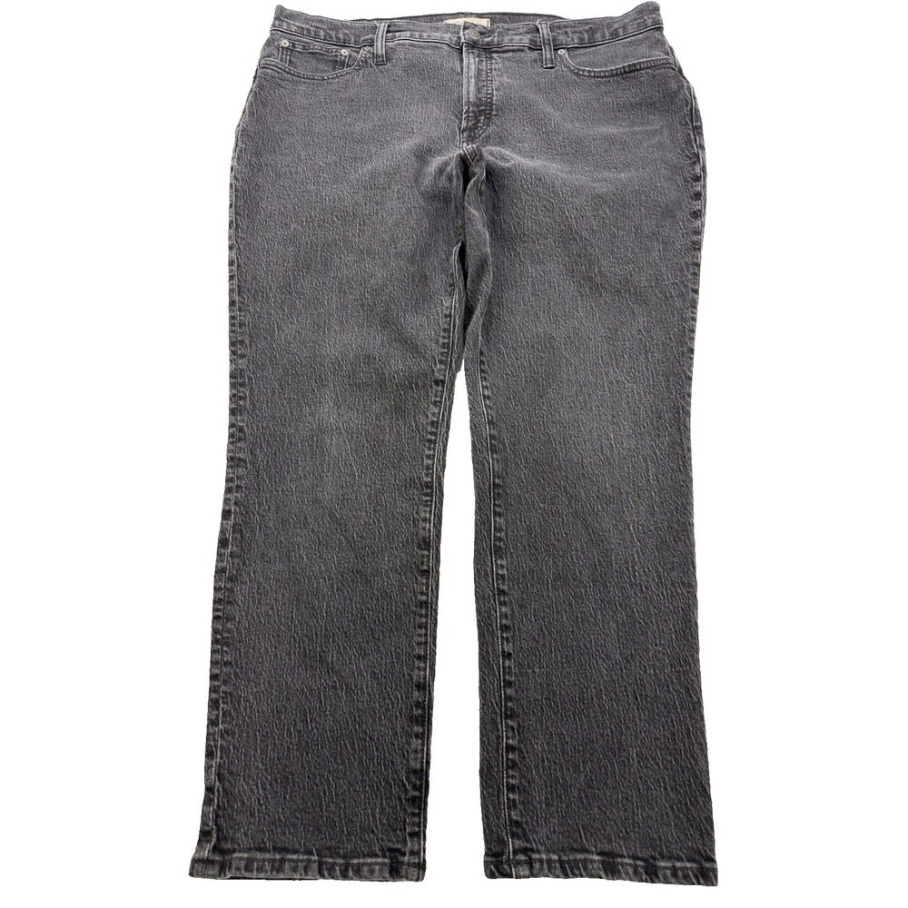 Madewell Jeans Women 33x29 Black Perfect Vintage Distress Straight Denim